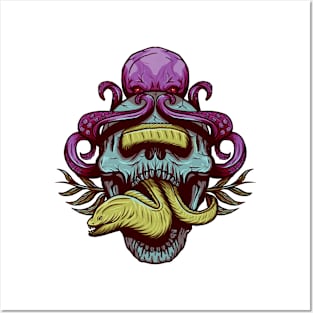 Skull Octopus Posters and Art